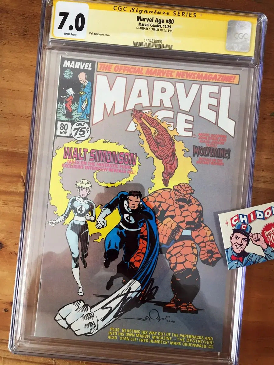 Comic Cgc - Marvel Age #80 Fantastic Four Stan Lee Firmado