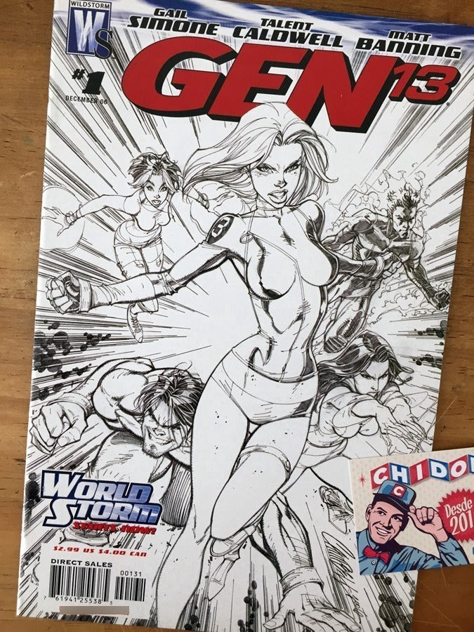 Comic - Gen 13 #1 World Storm Sketch Variant Scott Campbell