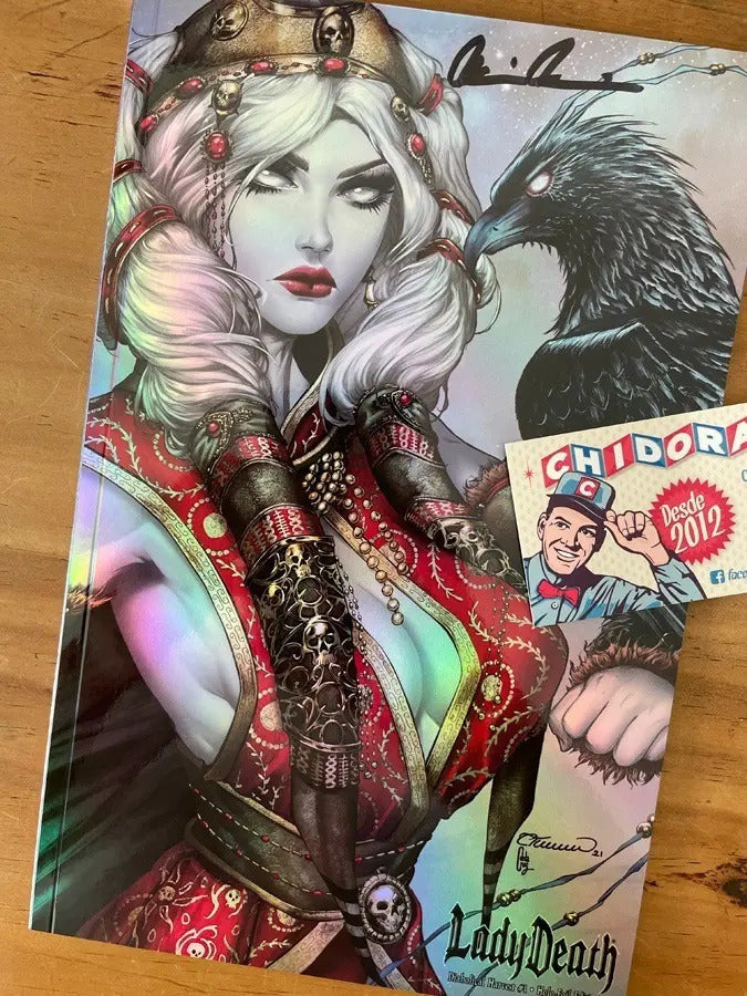 Comic - Lady Death Diabolical Harvest #1 Holo Foil Sexy Coa