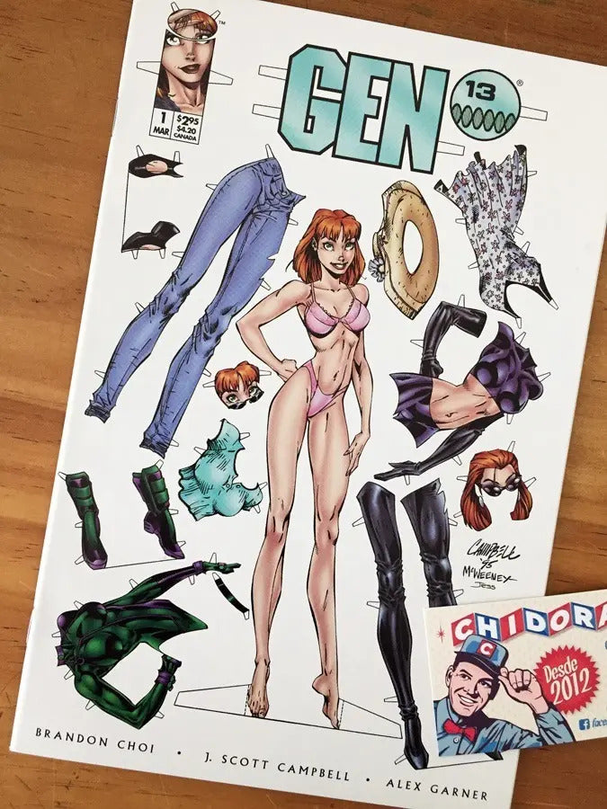 Comic - Gen 13 #1 Doller Up Paper Doll Cover Scott Campbell