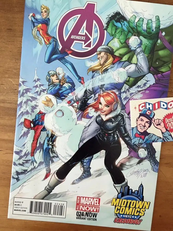 Comic - Avengers #24.now Hulk Campbell Black Widow Holiday