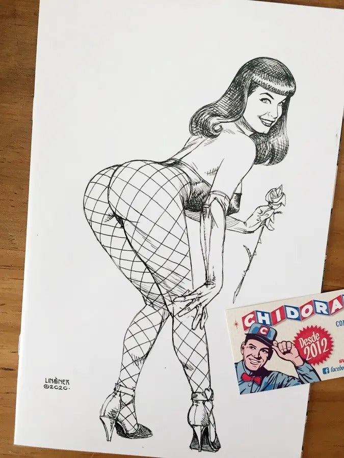 Comic - Bettie Page #5 Virgin Black & White Cover Linsner