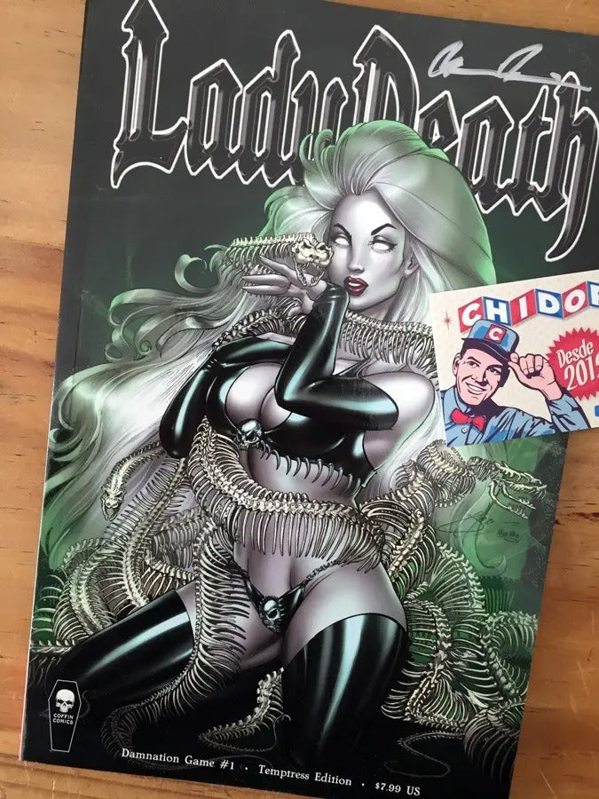 Comic - Lady Death Damnation Game 1 Firmada Coa Temptress
