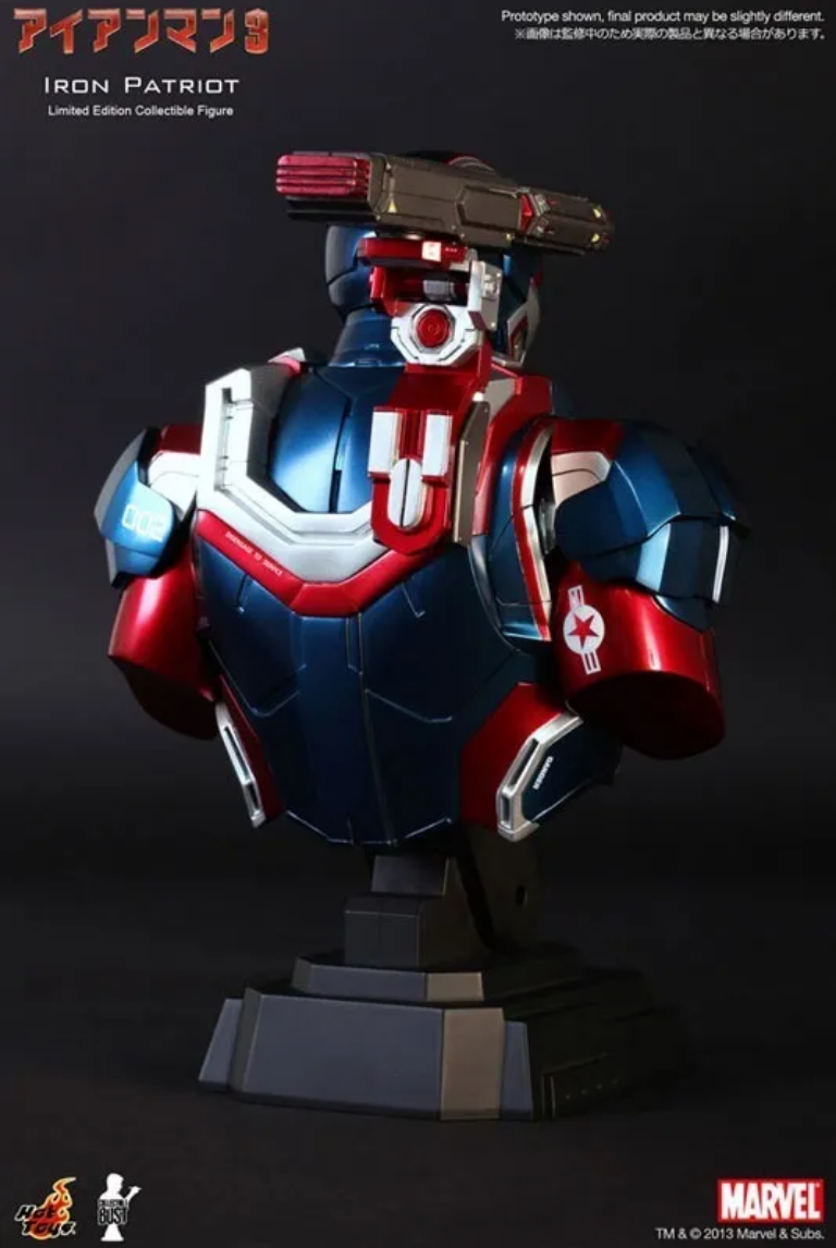 Figura - Iron Patriot Bust Busto Iron Man 1/4 Hot Toys Nuevo