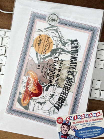 Comic - Champions #1 Scott Campbell Variante Firmada Coa