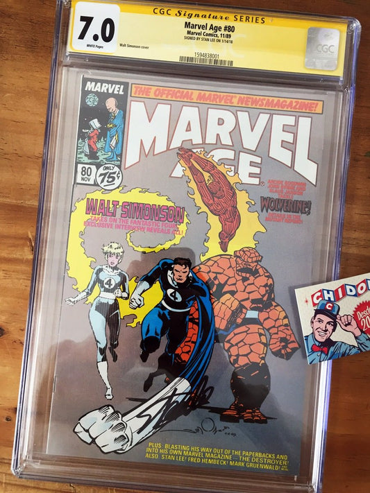 Comic Cgc - Marvel Age #80 Fantastic Four Stan Lee Firmado