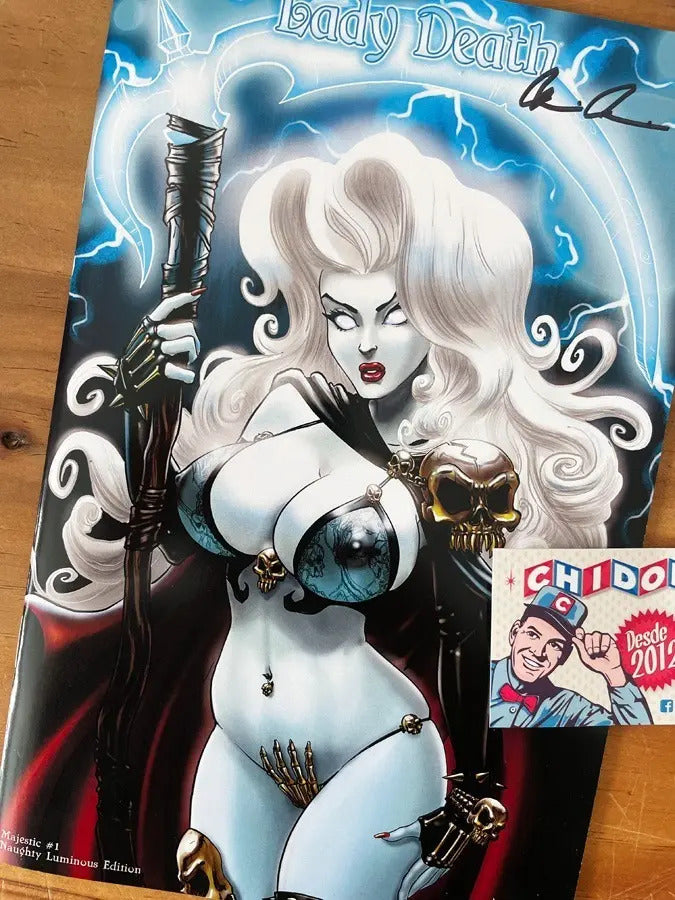 Comic - Lady Death Majestic #1 Naughty Luminous Numerada Coa