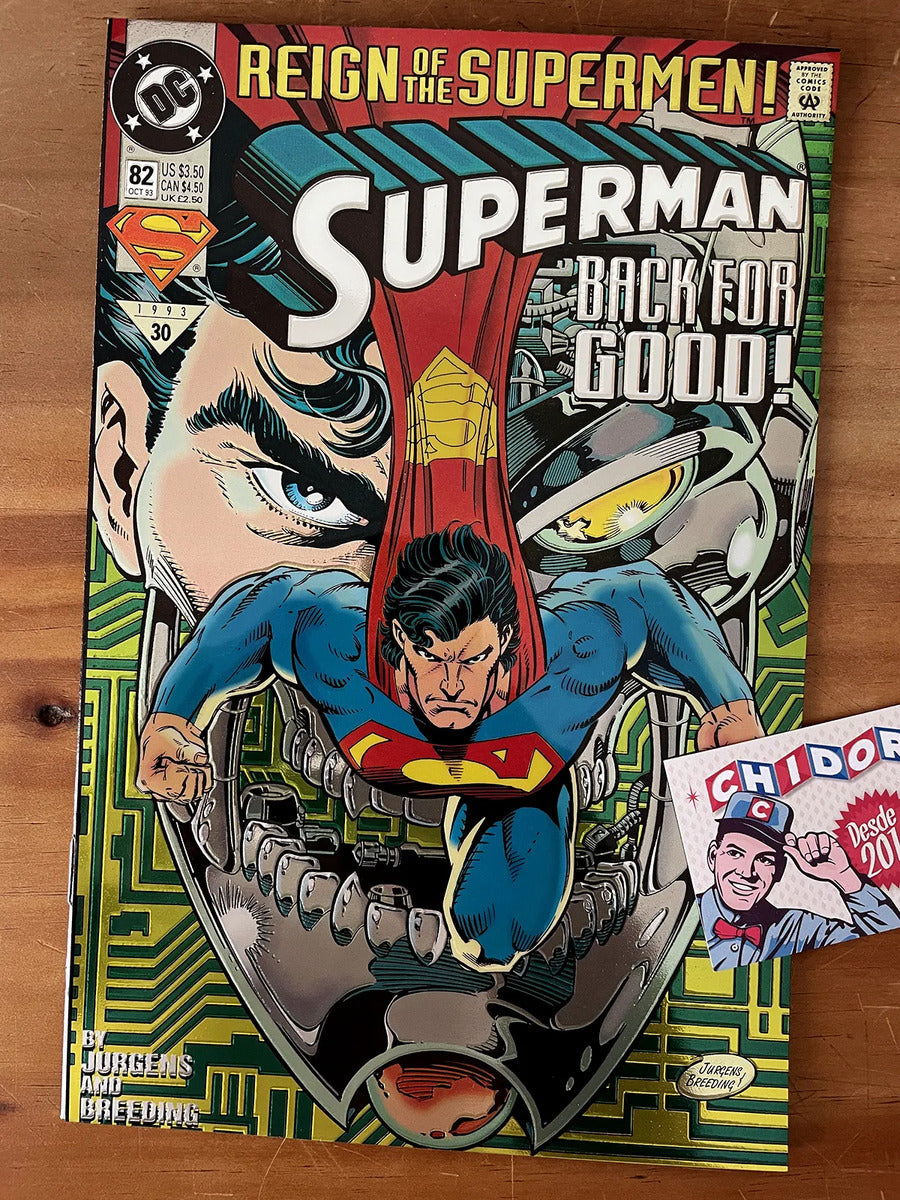 Comic - Superman #82 Resurrection Chrome Cover Jurgens