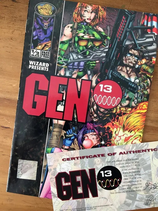 Comic - Gen 13 #1/2 Wizard Scott Campbell Coa