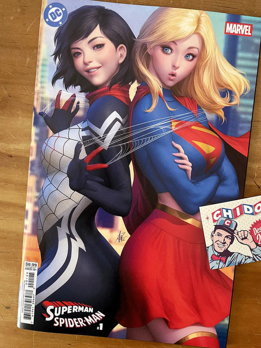 Comic - Superman Spider-man #1 Artgerm Silk Supergirl