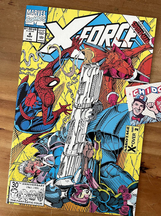 Comic - X-force #4 Spider-man Cable Domino Rob Liefeld
