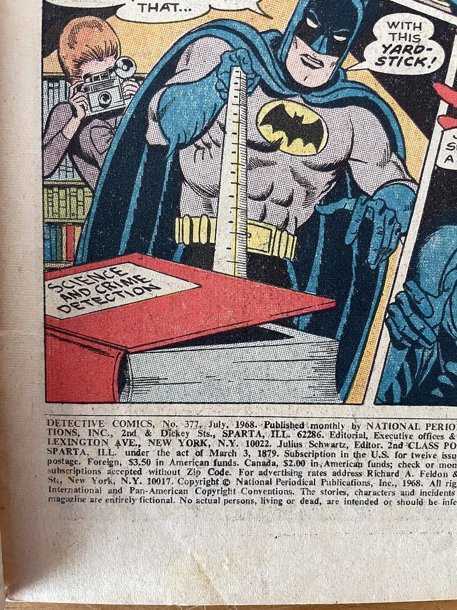 Comic - Detective Comics #377 Novick Batman Robin 1968
