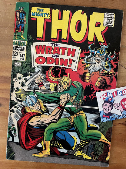 Comic - Mighty Thor #147 Jack Kirby Stan Lee 1967 Loki