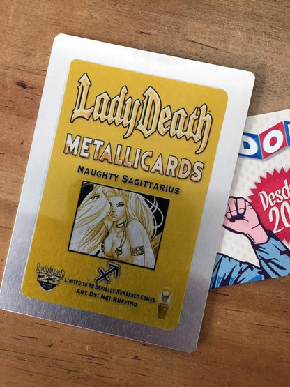 Tarjetas - Lady Death Sagittarium Tarjeta Metalizada Ltd 99