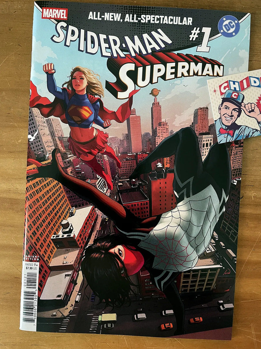 Comic - Superman Vs Spider-man #1 Talavera Silk Supergirl