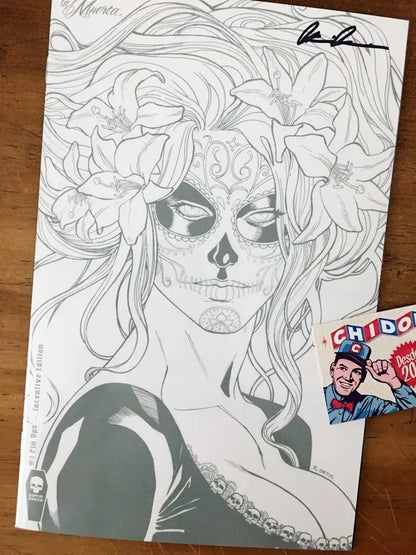 Comic K - Lady Death La Muerta Pin Ups Sketch Firma Pulido