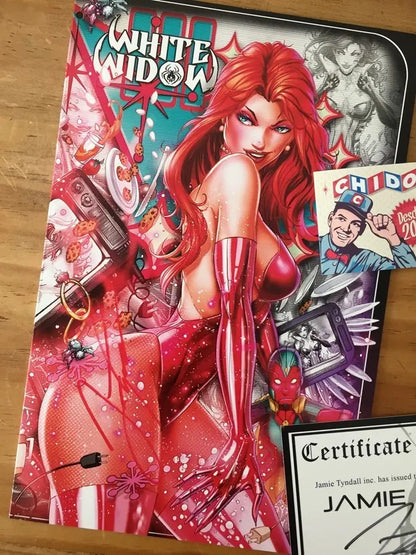 Comic - White Widow #1 Tyndall Sexy Jessica Rabbit Firma Coa