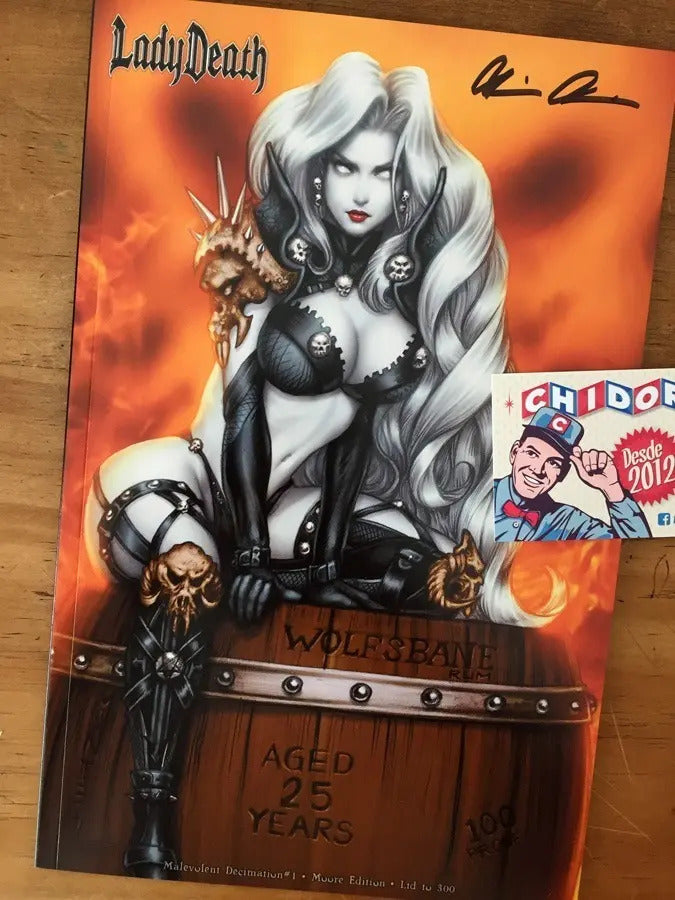 Comic - Lady Death Malevolent Decimation Moore Edition Coa