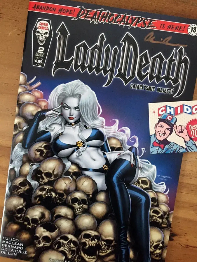 Comic - Lady Death Cataclysmic Majesty 1 Firma Coa Std