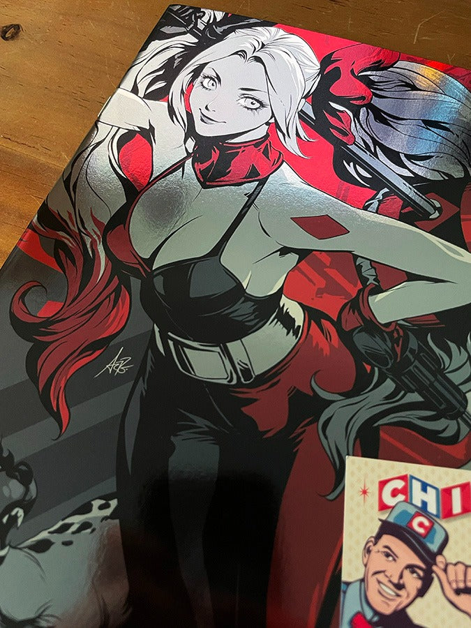 Comic - Harley Quinn Black White Redder Foil Artgerm Sexy