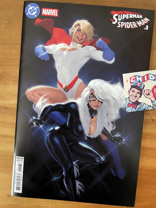 Comic - Superman Spider-man #1 Talaski Power Girl Black Cat