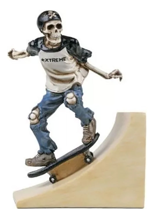 Riding On Ramp Skeleton Statue Wu Collection Skater