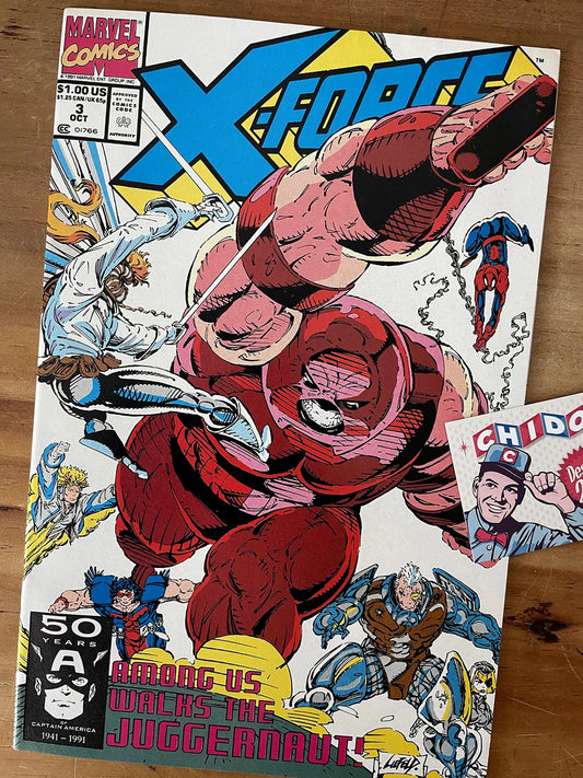 Comic - X-force #3 Juggernaut Spider-man X-men Rob Liefeld