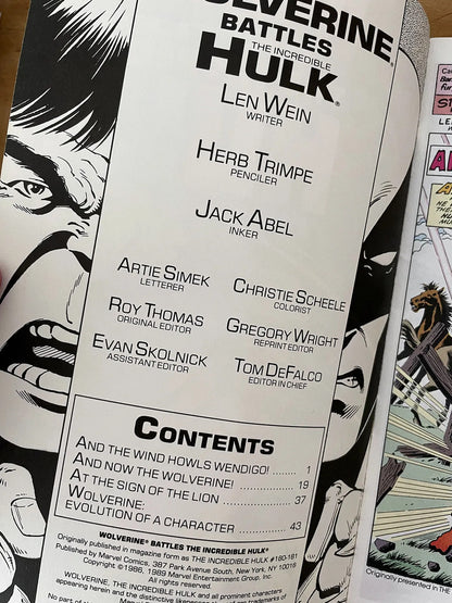 Comic - Wolverine Battles The Incredible Hulk