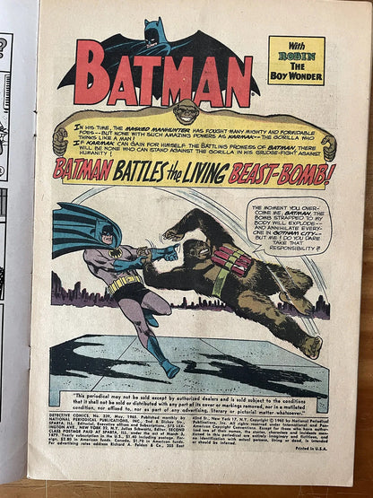 Comic - Detective Comics #339 Infantino Batman Robin 1965