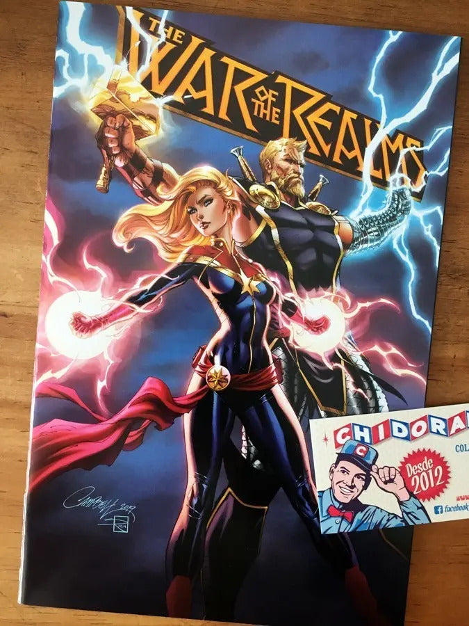 Comic - War Of The Realms #1 Campbell Thor Captain Marvel