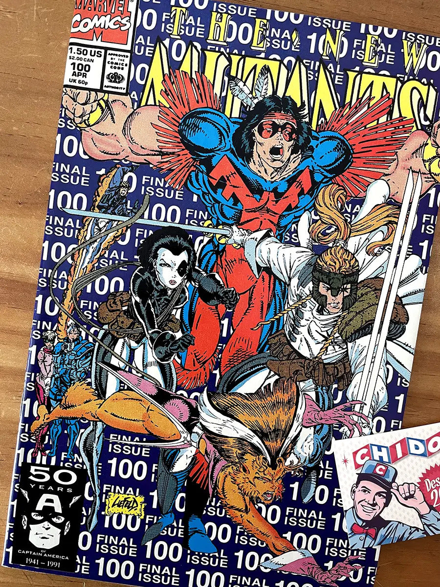 Comic - New Mutants #100 Domino Deadpool Rob Liefeld