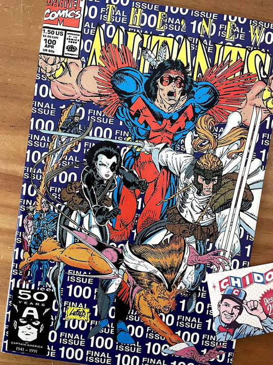 Comic - New Mutants #100 Domino Deadpool Rob Liefeld