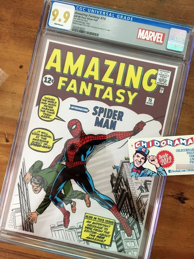 Comic - Amazing Fantasy #15 Silver Cover 1 Oz Plata Pura Cgc