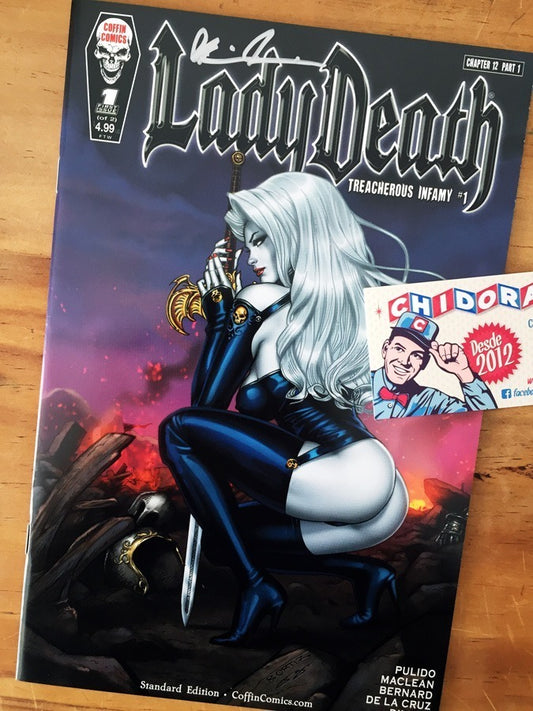 Comic - Lady Death Treacherous Infamy 1 Firmada Coa Ortiz