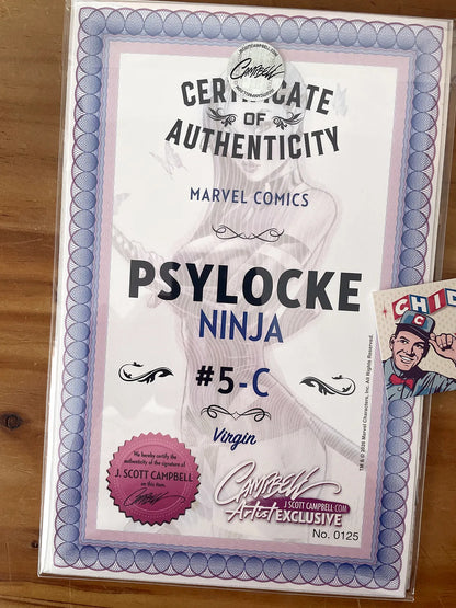 Comic - Psylocke Ninja #5 Scott Campbell Cover C Firmada Coa