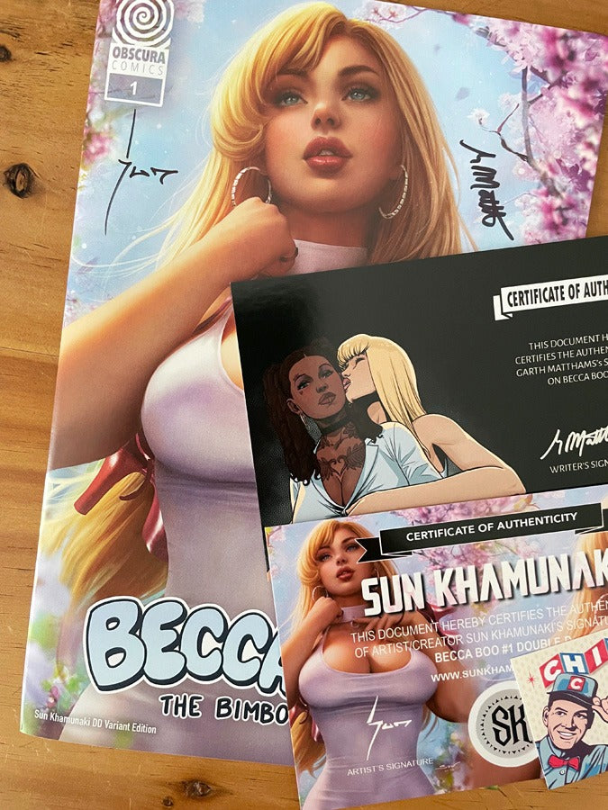 Comic - Becca Boo #1 Double D Ed Khamunaki Firmada Sexy Coa