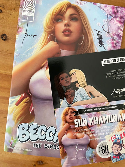 Comic - Becca Boo #1 Double D Ed Khamunaki Firmada Sexy Coa