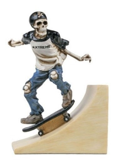Riding On Ramp Skeleton Statue Wu Collection Skater