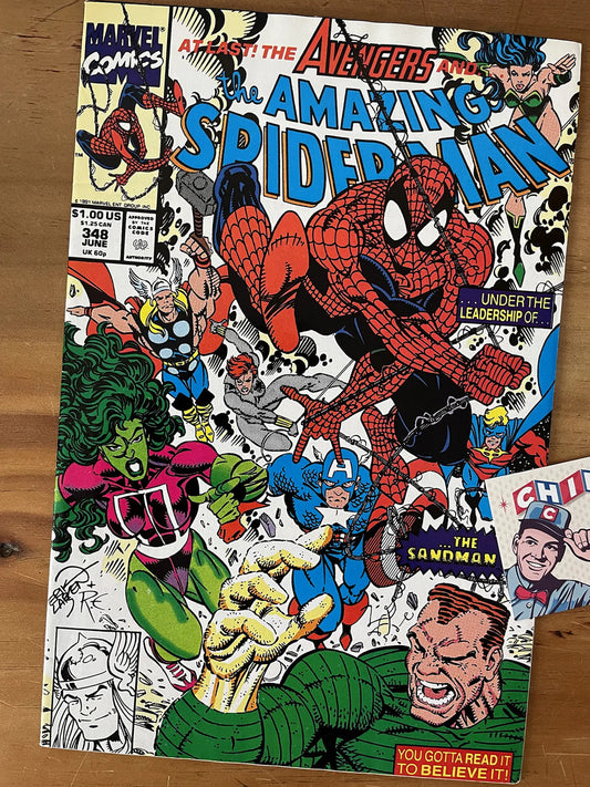 Comic - Armazing Spider-man #348 Avengers Erik Larsen