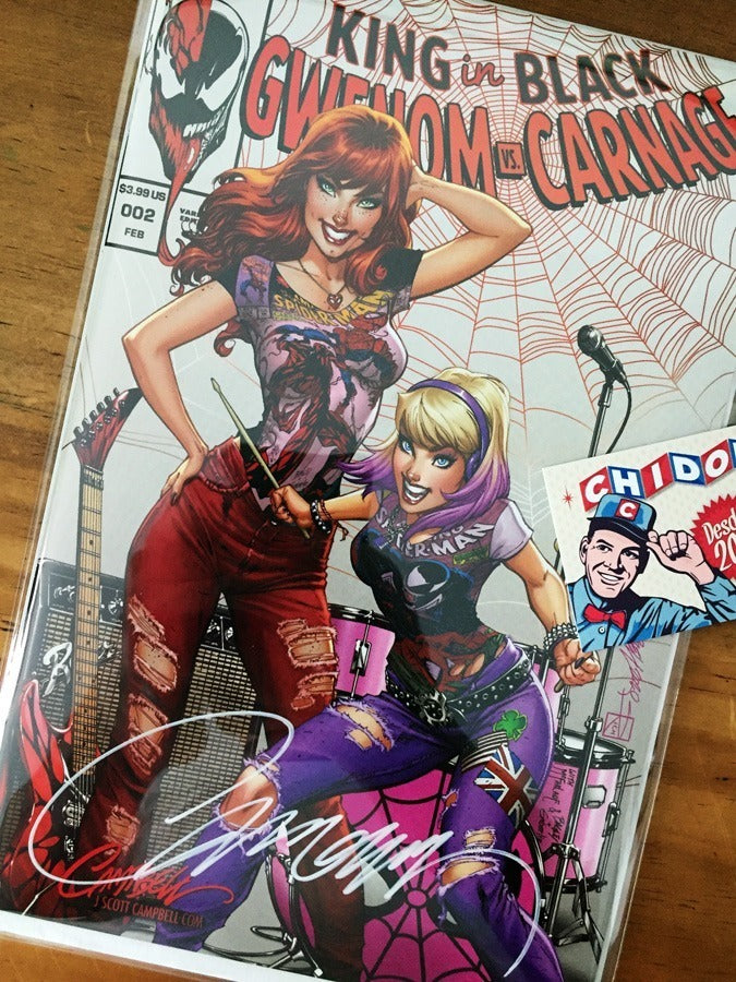 Comic Set - Gwenom Vs Carnage 2 King In Black Scott Campbell