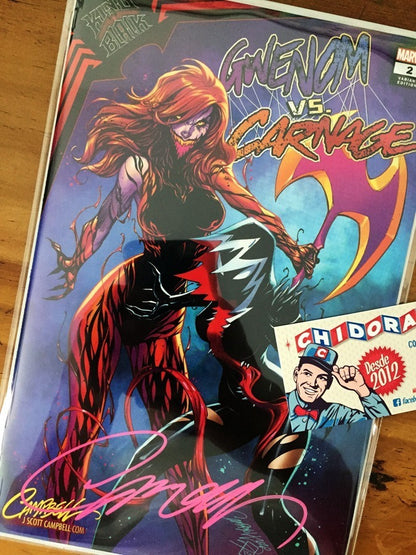 Comic Set - Gwenom Vs Carnage 2 King In Black Scott Campbell