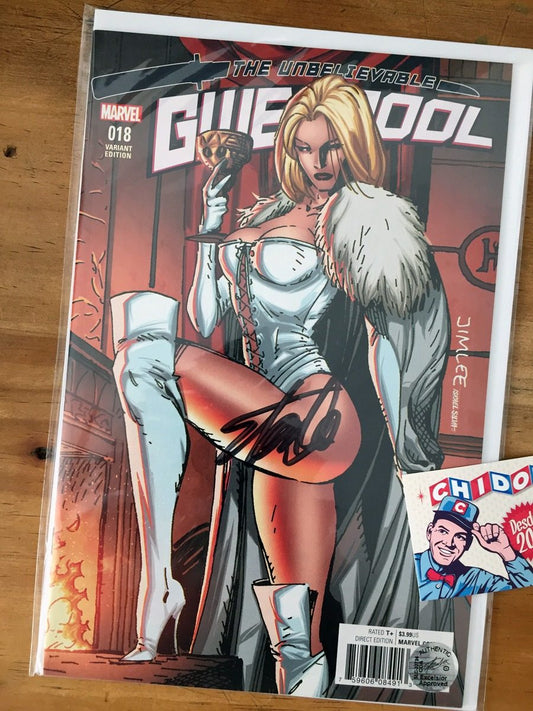 Comic - Gwenpool #18 Emma Frost Jim Lee Stan Lee Firmado Coa