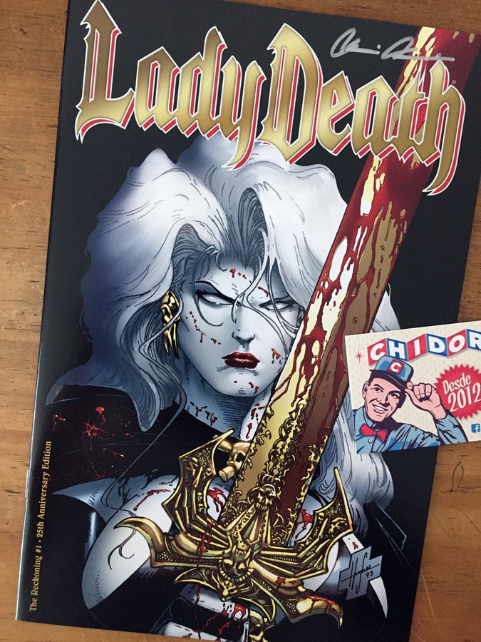 Comic - Lady Death Reckoning #1 25th Anniversary Firmado Coa