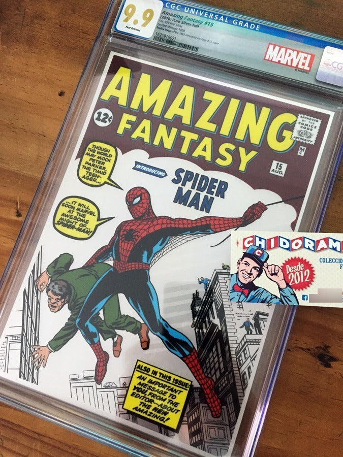 Comic - Amazing Fantasy #15 Silver Cover 1 Oz Plata Pura Cgc