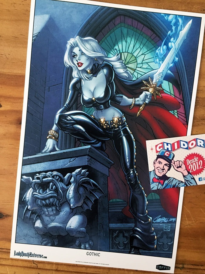 Print - Mini Poster Litografía Lady Death Scott Campbell