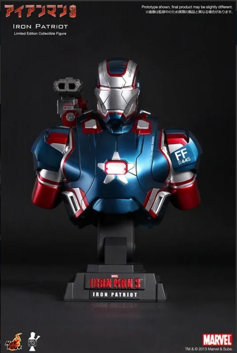 Figura - Iron Patriot Bust Busto Iron Man 1/4 Hot Toys Nuevo