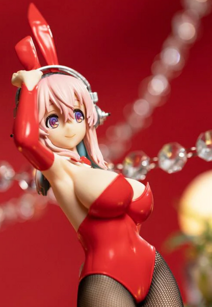 Super Sonico Bicute Bunnies Figure Furyu Red Nueva